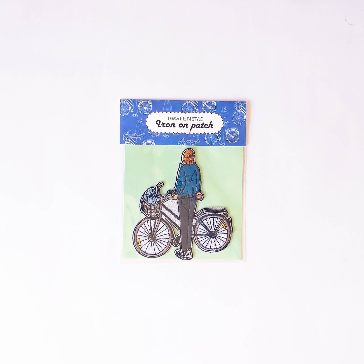 Girl with Bike Iron on Patch