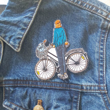 Load image into Gallery viewer, Girl with Bike Iron on Patch

